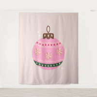 Retro Christmas Bauble Pink Holiday