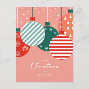 Retro Christmas Baubles - Klassischer Feiertagskar Feiertagspostkarte
