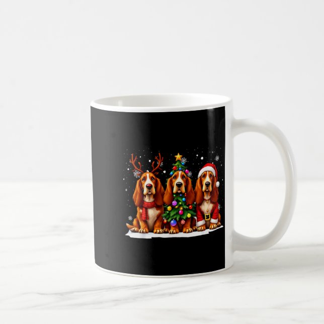 Retro Christmas Bet Hound Santa Reindeer Dog Lover Kaffeetasse (Rechts)