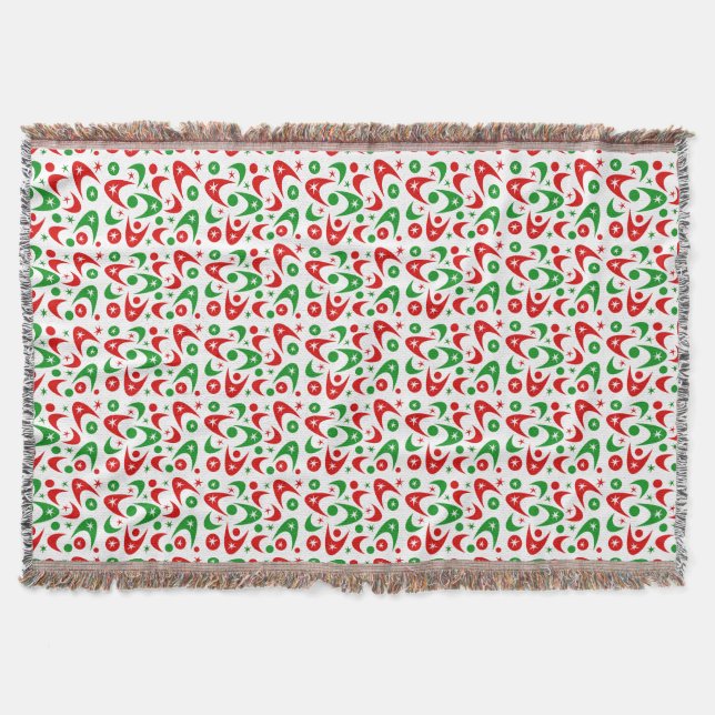Retro Christmas Boomerangs Decke (Vorderseite)