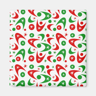 Retro Christmas Boomerangs Magnet