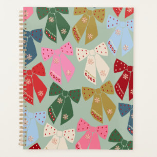 Retro Christmas Bows Coquette Planer