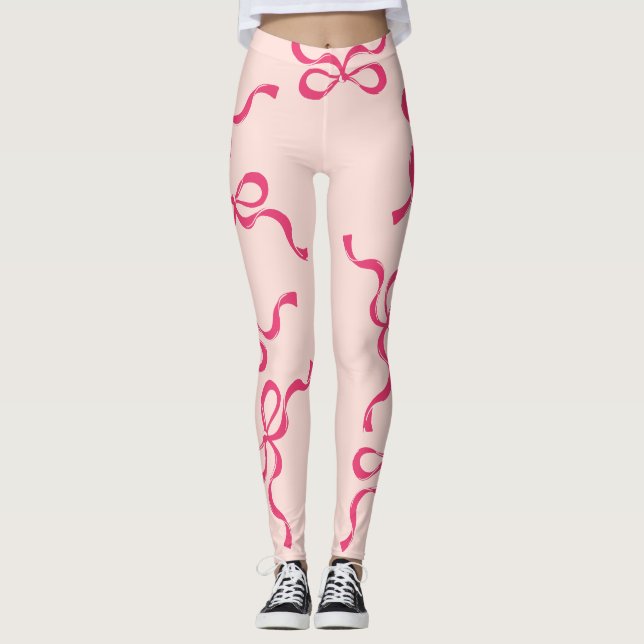 Retro Christmas Bows Holiday Classic rot Leggings (Vorderseite)