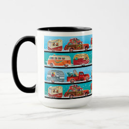 Retro Christmas Campers + Classic Cars Tasse