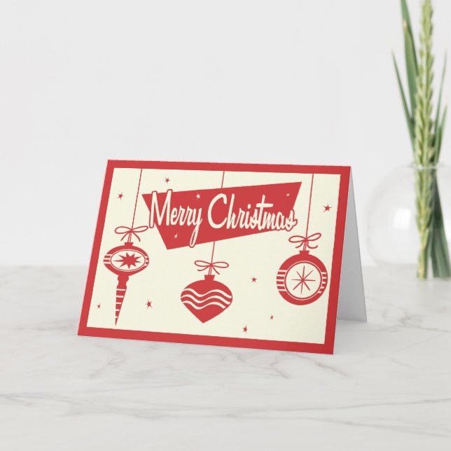 Retro Christmas Card Feiertagskarte (Vorderseite)