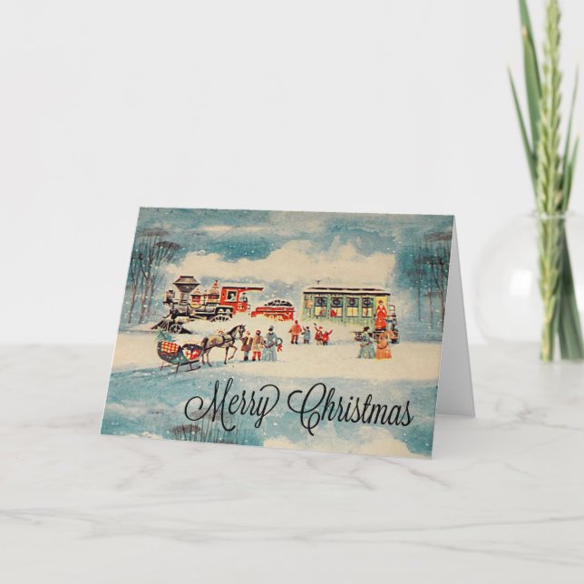 Retro Christmas Card Feiertagskarte (Vorderseite)