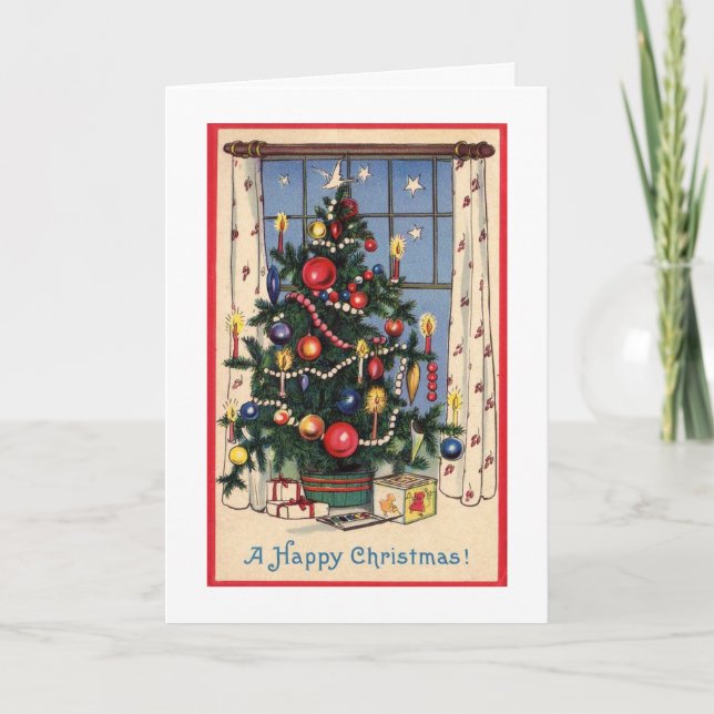 Retro Christmas Card Feiertagskarte (Vorderseite)