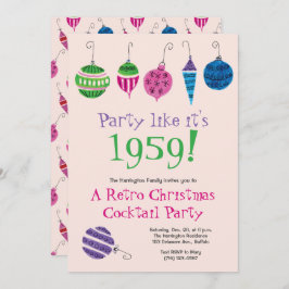 Retro Christmas Cocktail Party Vintag Urlaub Einladung