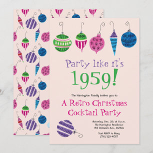 Retro Christmas Cocktail Party Vintag Urlaub Einladung