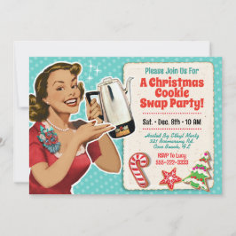 Retro Christmas Cookie Swap-Party Einladung