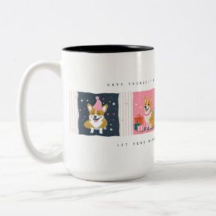 Retro Christmas Corgi Tasse