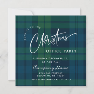 Retro Christmas Corporate Kariert Holiday Party Einladung