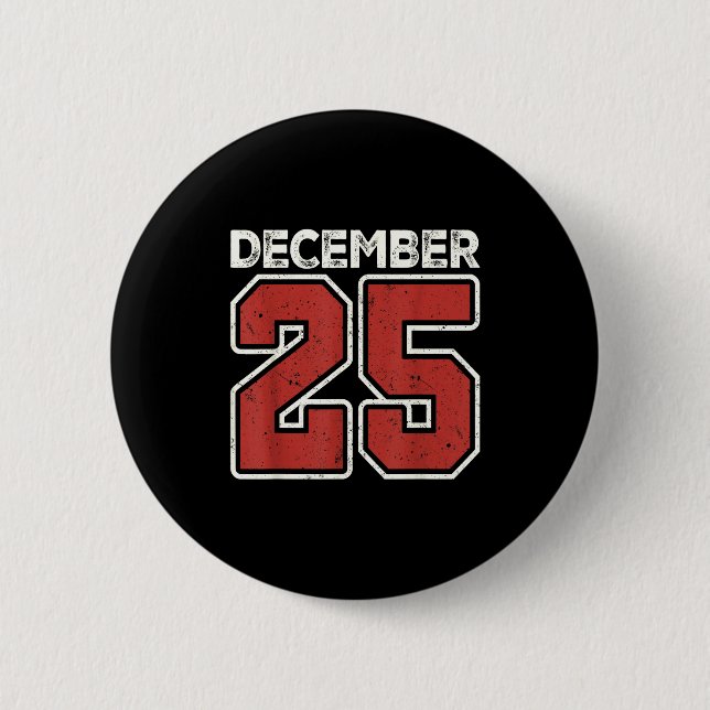 Retro Christmas December 25 Xmas Matching For Men  Button (Vorderseite)