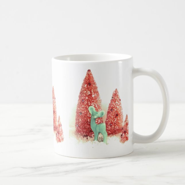 Retro Christmas Deer Kaffeetasse (Rechts)