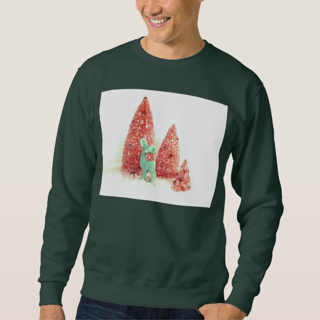 Retro Christmas Deer Sweatshirt (Vorderseite)