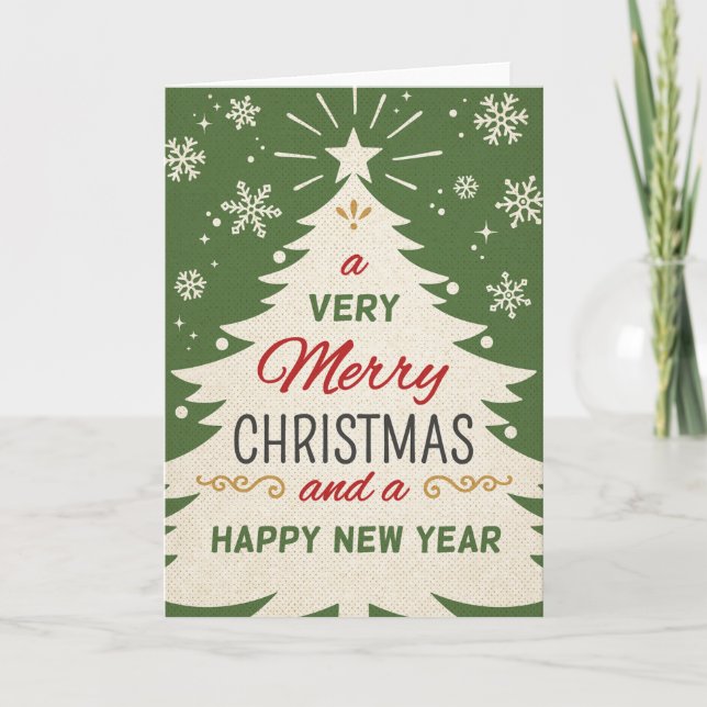 Retro Christmas Feiertagskarte (Vorderseite)