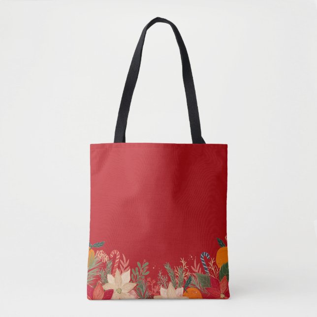 Retro Christmas floral pattern in red (Vorderseite)