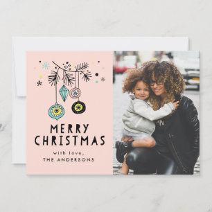 Retro Christmas   Fotokarte für den Urlaub Feiertagskarte