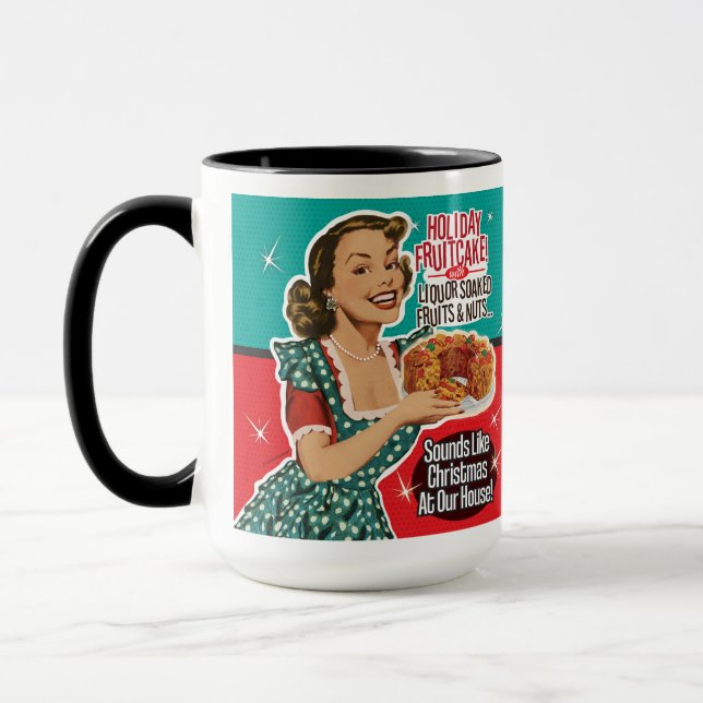 Retro Christmas Funny als Fruitcake Tasse (Links)