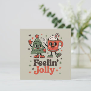 Retro Christmas Gefühl Jolly Vintag Holiday Feiertagskarte