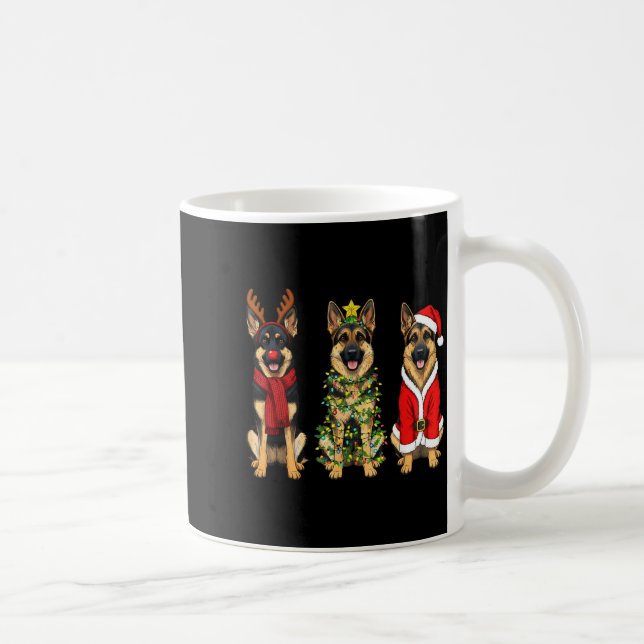 Retro Christmas German Shepherd Santa Reindeer Gsd Kaffeetasse (Rechts)