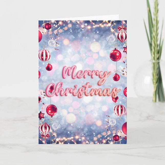 Retro Christmas Grußkarte Karte (Vorderseite)