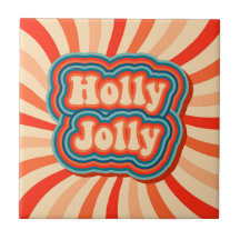 Retro Christmas Holidays Holly Jolly Typografie