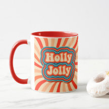 Retro Christmas Holidays Holly Jolly Typografie