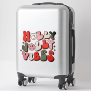 Retro Christmas Holly Jolly Vibes Trendy Holidays Aufkleber