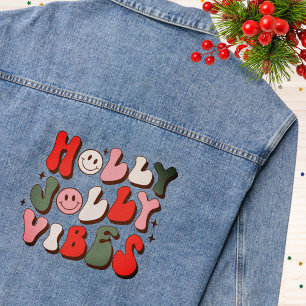 Retro Christmas Holly Jolly Vibes Trendy Holidays Jeansjacke