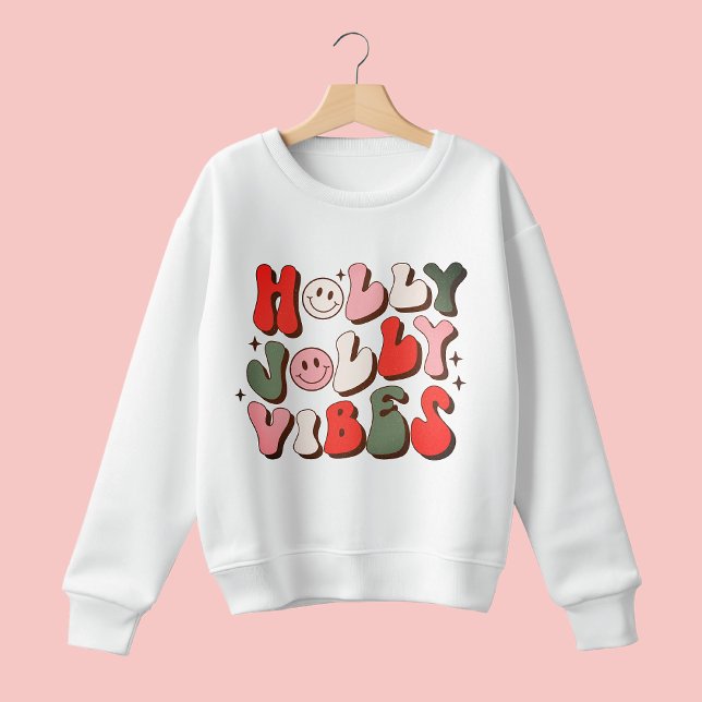 Retro Christmas Holly Jolly Vibes Trendy Holidays Sweatshirt (Von Creator hochgeladen)