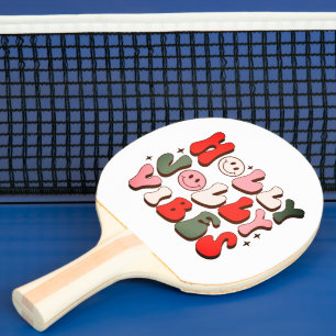 Retro Christmas Holly Jolly Vibes Trendy Holidays Tischtennis Schläger