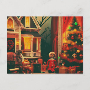 Retro Christmas Horror Postkarte