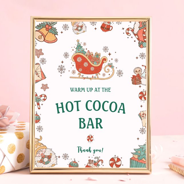 Retro Christmas Hot Cocoa Bar Sign Poster (Von Creator hochgeladen)