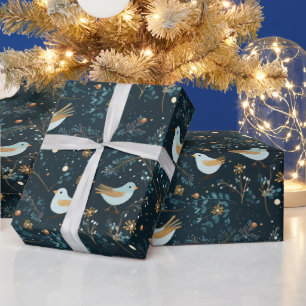 Retro Christmas Hummingbird Fa La Gift Wrap Geschenkpapier