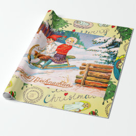RETRO CHRISTMAS ILLUSTRATION IWrapping Paper Geschenkpapier