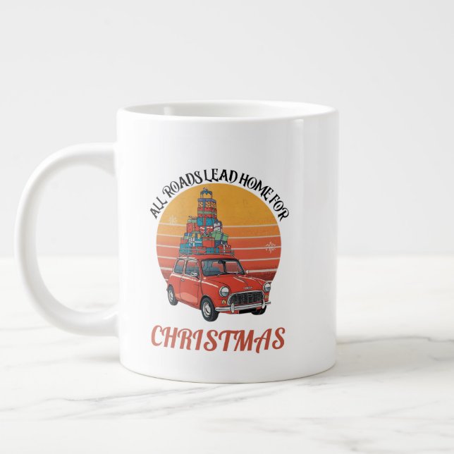 Retro Christmas Jumbo-Tasse (Links)