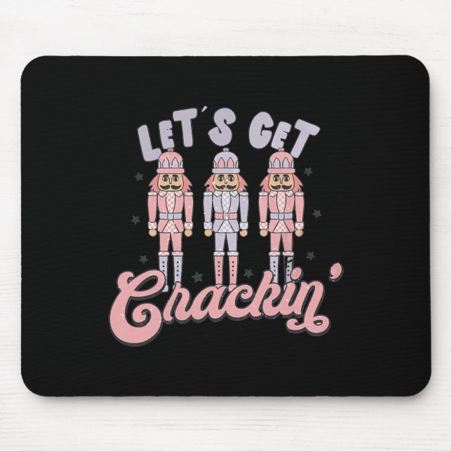 Retro Christmas Lasse Crackin Nutcrackers Vinta Mousepad (Vorne)