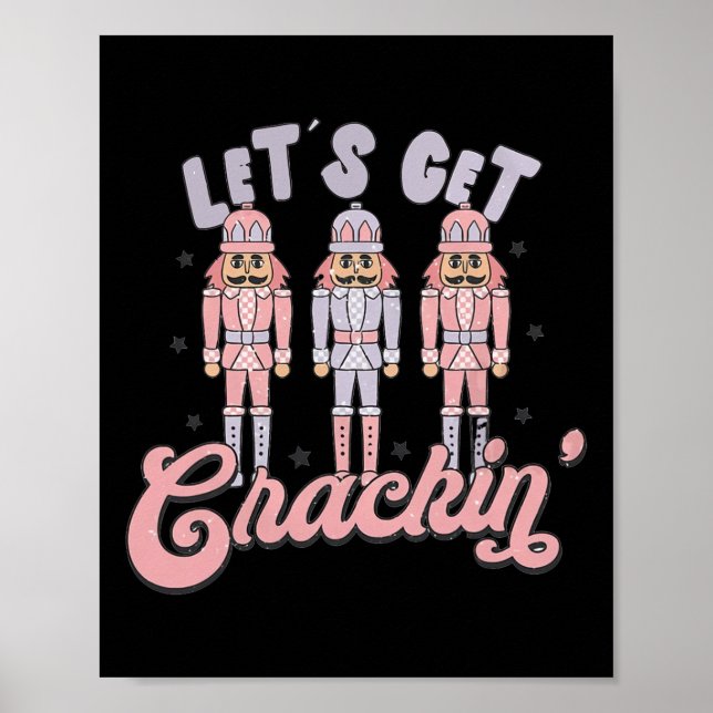 Retro Christmas Lasse Crackin Nutcrackers Vinta Poster (Vorne)