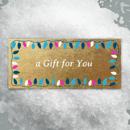 Retro Christmas Lights Gold Geschenkgutschein