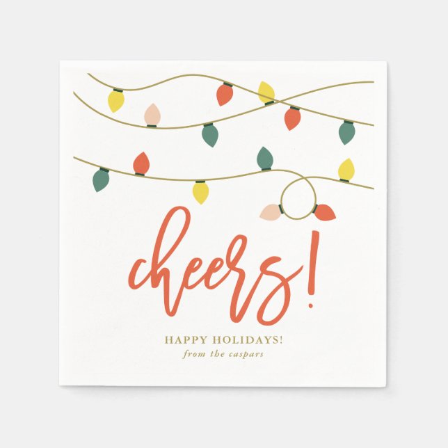 Retro Christmas Lights Holiday Serviette (Vorderseite)