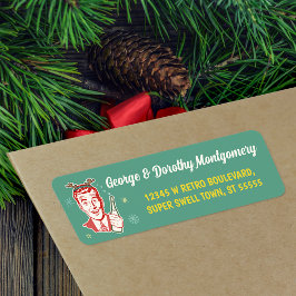 Retro Christmas Midjahrhundert Moderner Mann Reind