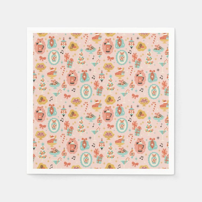 Retro Christmas Napkins Serviette (Vorderseite)