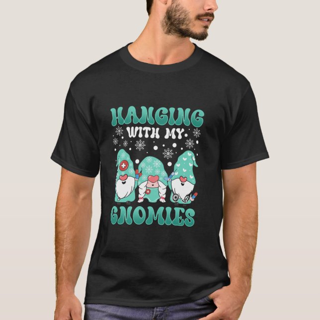 Retro Christmas Nurses Gnomes Medical Cure Cute As T-Shirt (Vorderseite)