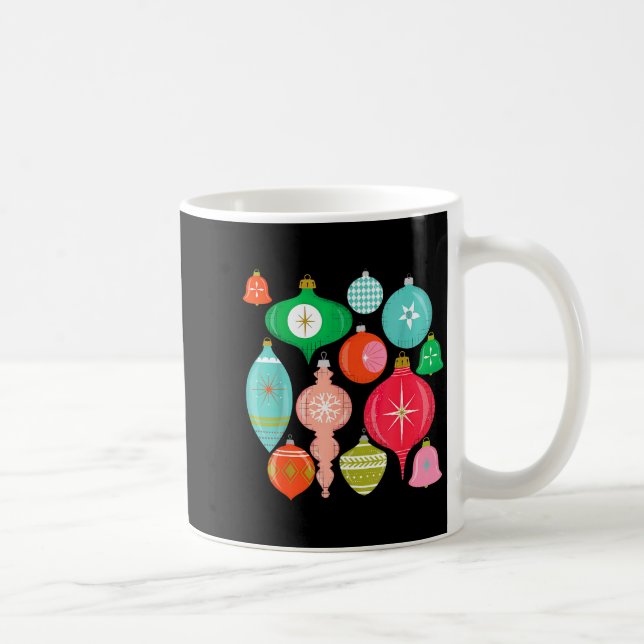 Retro Christmas Ornaments Mid Century Modern  Kaffeetasse (Rechts)