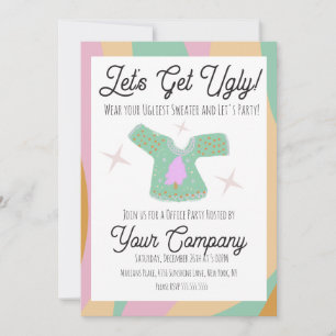 Retro Christmas Party Ugly Sweater Event Einladung