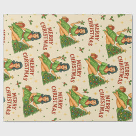 Retro Christmas Pin-Up Wrapping Paper Geschenkpapier