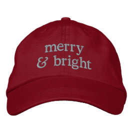 Retro Christmas Pink Red Merry Bright Custom Chic Bestickte Baseballkappe