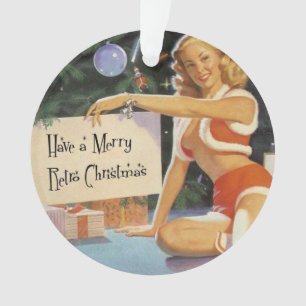 Retro Christmas Pinup Ornament