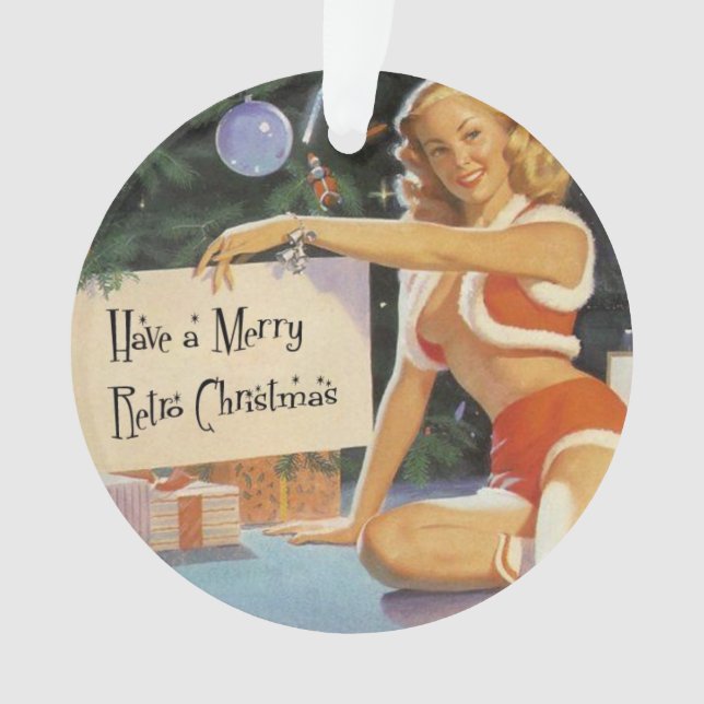Retro Christmas Pinup Ornament (Vorderseite)
